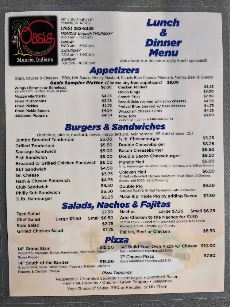 Oasis Bar & Grill Menu image 4
